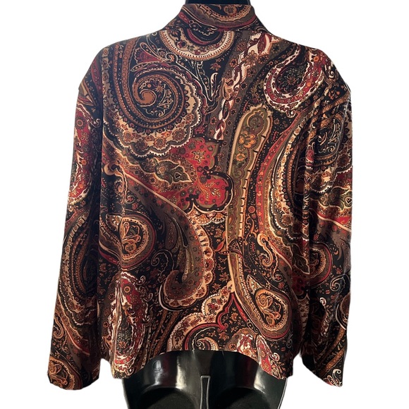 Kim Rogers Signature Petite 70’s Style Collared Button up Shirt Size XLP - Picture 7 of 12